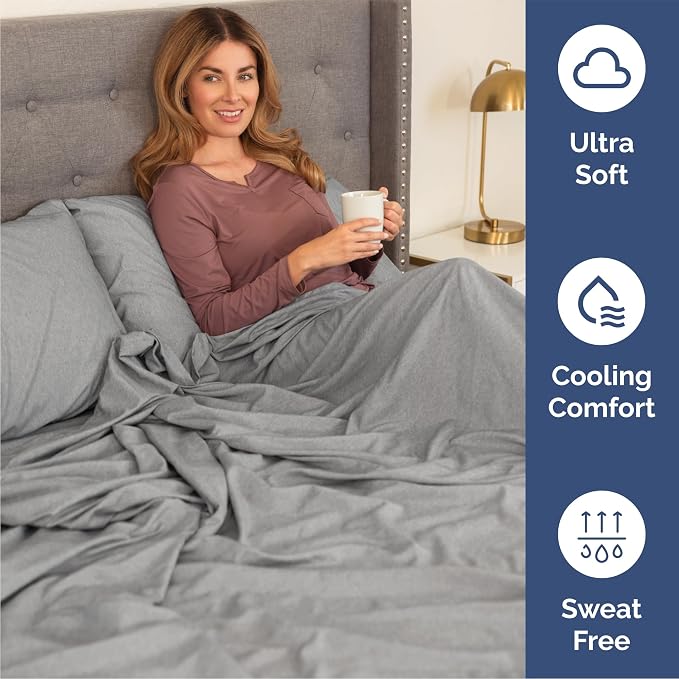 Queen Size 4 Piece Sheet Set - Breathable & Cooling Sheets - Heathered Grey | Hotel Luxury Bed Sheets for Women & Men, Deep Pockets, Easy-Fit, Extra Soft and Wrinkle Free Sheets, Oeko-Tex Bed Sheet Set