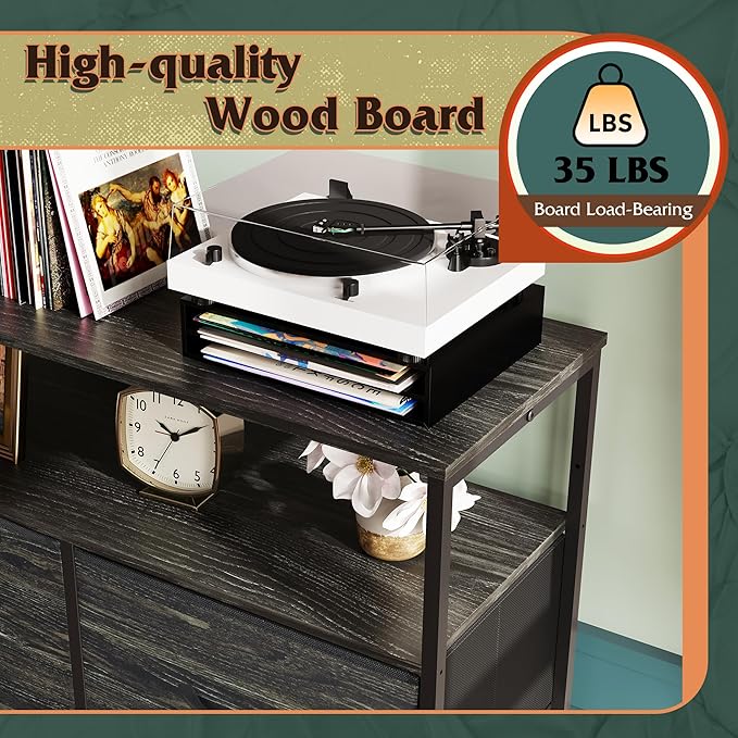 WLIVE 8 Drawer Fabric Dresser Open Shelves, Tall Bedroom Chest, Charcoal | 8 fabric drawers plus open shelves, steel frame with wood top, great for bedroom closet entryway and dorm storage