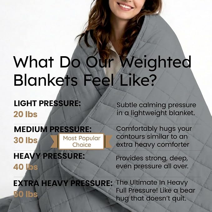 HomeSmart King Size Weighted Blanket 50 lbs - The Heaviest Weighted Blanket | Fits King and California King Beds, Ultra Soft Fabric, Evenly Distributed Weight, Machine Washable, Very Heavy Blanket