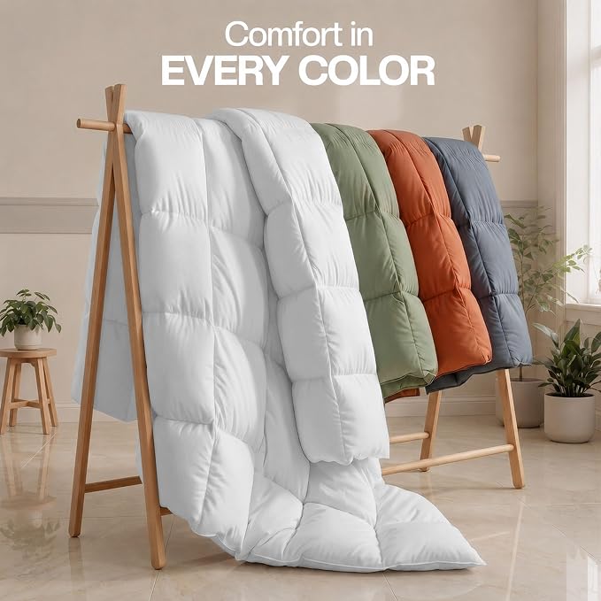 Utopia Bedding Twin Comforter, Duvet Insert, White, 64 x 88 Inches | Soft and Fluffy Down Alternative Bed Comforter, All Season, Breathable, Corner Tabs, Box Stitched, Durable, Machine Washable