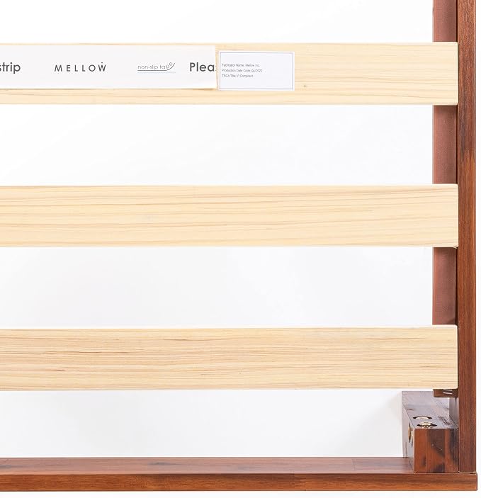 Mellow Naturalista Classic 12-Inch Solid Wood Platform Bed | Wooden Slats, No Box Spring Needed, Easy Assembly | King, Cherry