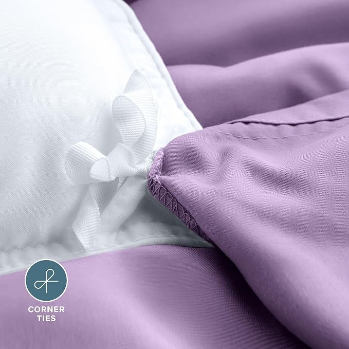 Bare Home Duvet Cover Set 1800 Ultra-Soft (King, Lavender) | Lightweight, Cooling, Breathable, Premium 1800 Ultra-Soft, All-Season