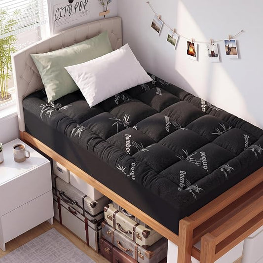 Waterproof Twin Size Mattress Topper Viscose Derived from Bamboo, Extra Thick Mattress Pad for Back Pain, Cooling Mattress Topper with Deep Pocket 8"-21", Gray,Twin