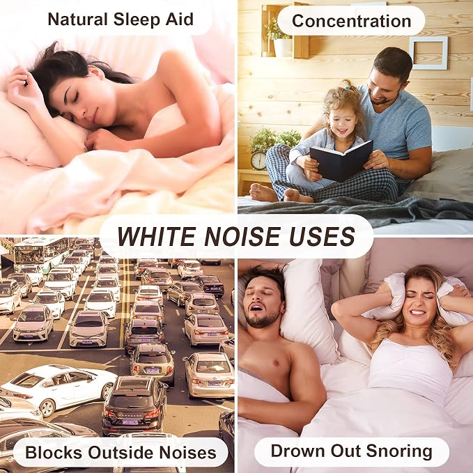 HOUSBAY Sound Machine White Noise for Sleep with Wood Grain | 31 Soothing Sounds, 5W Loud Stereo Sound, Auto-Off Timer, Adjustable Volume, Sleep Machine for Baby, Kid, Adult