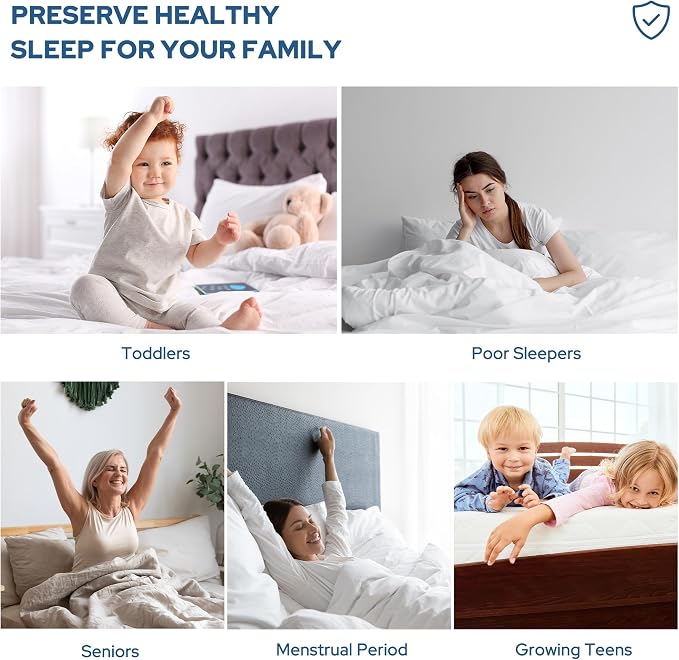 BEDLORE Waterproof Queen Size Mattress Protector, Deep Pocket Fit, Washable | Soft Noiseless Breathable Bed Mattress Cover Pad, Fits 6-18 Inch Deep Mattresses, Ideal for Home, Bedroom, Hotel, Light Gray