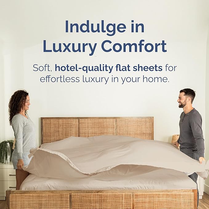 Twin Flat Sheet - Single Top Flat Sheet Only - Breathable & Cooling - Cream | Hotel Luxury Top Flat Sheet Only, Ultra-Soft, Breathable & Cooling, Fade & Wrinkle Free, Easy-Care, Stain & Shrink Resistant