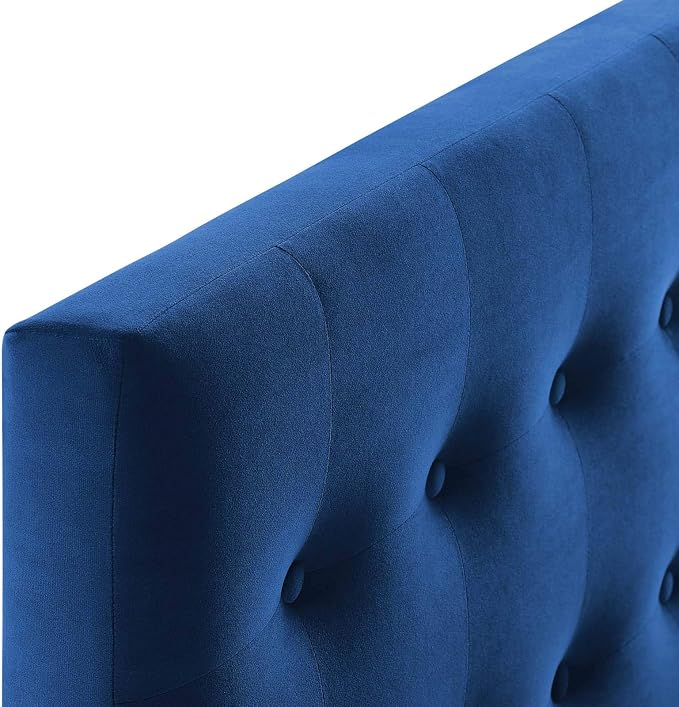 Modway Emily Twin Biscuit Tufted Performance Velvet Headboard, Navy