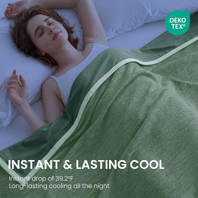 TOPCEE Cooling Blanket(60"x90"Twin Size)for Night Sweats Absorbs Heat to Keep Adults, Children Cool on Warm Nights, Q-Max 0.5 Cooling blankets for Hot Sleepers, Ultra-Cool Lightweight Blanket for Bed | Absorbs Heat Cold Summer Blanket for Night Sweats ...