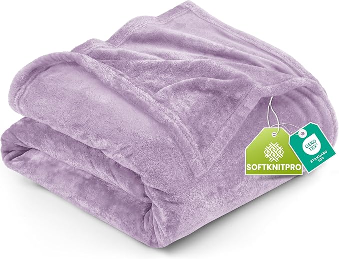 Utopia Bedding Ultra Soft Fleece Bed Blanket King Size Lilac (90x102 Inch) | Microfiber Plush Warm Lightweight Breathable Cozy Blanket Anti-Static, All Season Use, Gift for Women and Men
