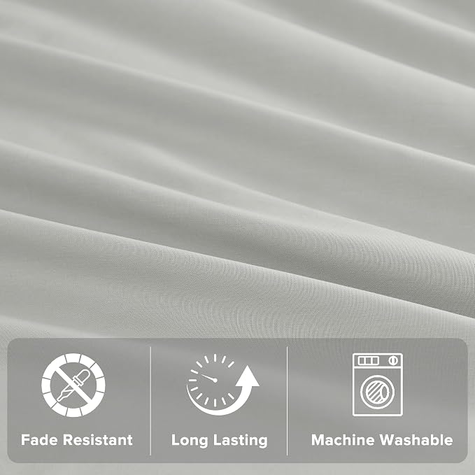 Comfort Spaces 100% Cotton Percale Sheets King Extra Deep Pocket, 4 Pcs | Crisp, Cool & Breathable Bed Sheets, 22" Deep Pocket Fits Up to 24" Mattress, Lightweight, All Season Cozy, Grey