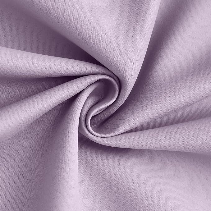 Yakamok Lilac 100% Blackout Curtains 96 Inches Long for Bedroom 50" Wide | Blackout Curtain Panels for Bedroom, 2 Thick Layers Grommet Top Thermal Insulated Drapes with White Back for Living Room