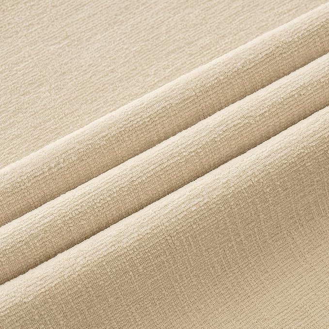 MIULEE Beige Chenille Couch Lumbar Throw Pillow Covers, 12x20 | Set of 2, Soft Neutral Modern Farmhouse Home Decor, Decorative Pillowcases for Sofa Living Room Bed