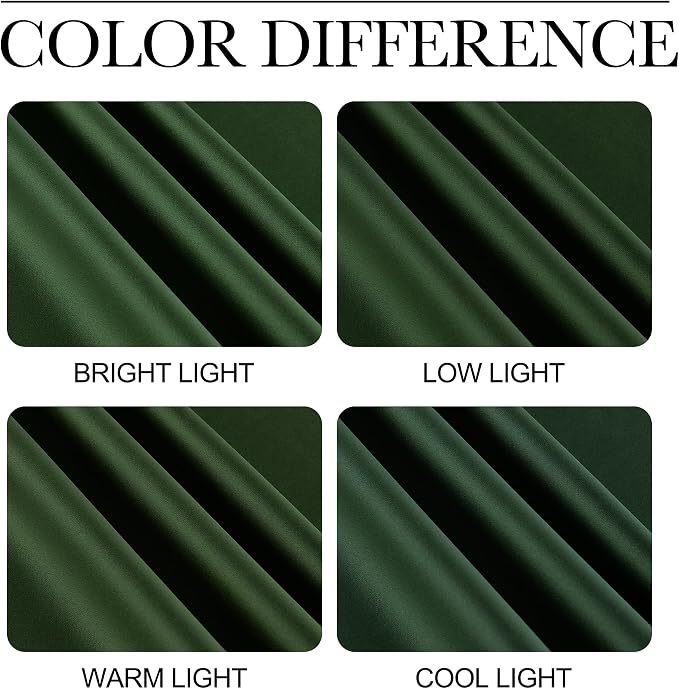 NICETOWN Dark Green Blackout Curtains for Cafe 42" Wide x 36" Long 2 Panels | Satin Curtains for Kitchen Small Windows Rod Pocket Noise Reducing Faux Silk Drapes for Cupboard, Light Blocking Home Decor