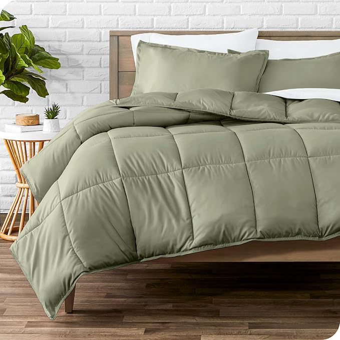 Bare Home Comforter Set - Twin/Twin Extra Long Size - Ultra-Soft - Goose Down Alternative - Premium 1800 Series - All Season Warmth (Twin/Twin XL, Sage) | All-Season, Breathable, Hypoallergenic, Premium 1800, Warm, Cozy