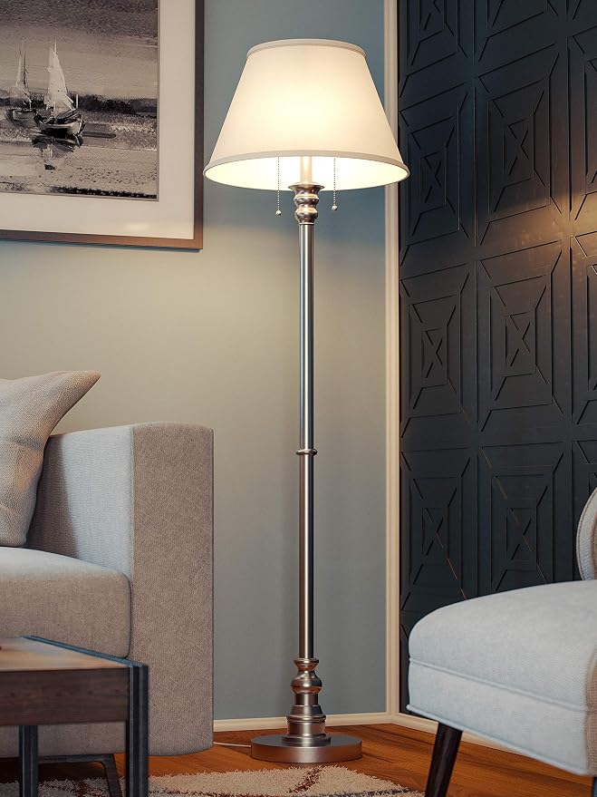 Kenroy Home Spyglass Floor Lamp, Brushed Steel