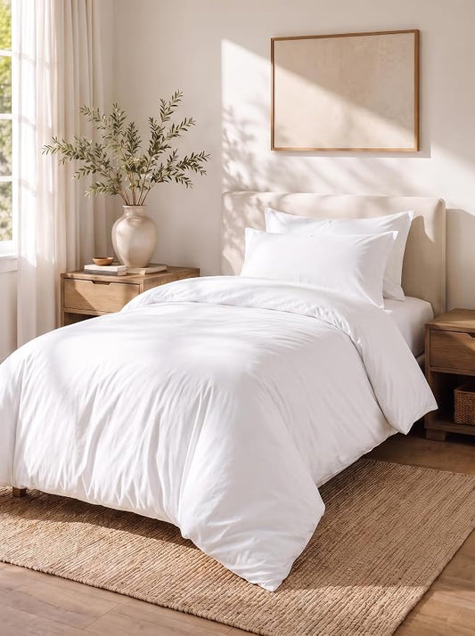 Utopia Bedding Duvet Cover Set with Pillowcases- 2 Pieces Bedding Duvet Cover with Zipper Closure - 1 Duvet Cover with 1 Pillow Sham - Soft Brushed Microfiber (Twin/Twin XL, White)