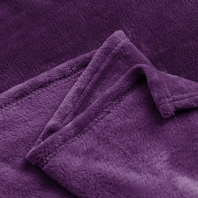BEDELITE Fleece Blanket Soft Plush Queen Size Bed Blanket Purple 90"x90" | Ultra Soft Fleece, Plush Microfiber, Lightweight Warmth, All Season Comfort, Fade Resistant, Machine Washable,Perfect for Bed