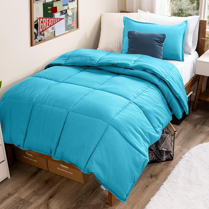 Bare Home Comforter Set - 1800 Ultra Soft (Twin/Twin XL, Aqua) | All-Season, Breathable, Hypoallergenic, Premium 1800, Warm, Cozy