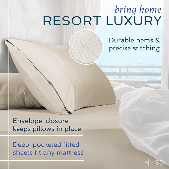 Hotel Sheets Direct 3 Piece Bed Sheet Set Twin XL Size, 100% Viscose Derived from Bamboo Sheets Set with 1 Pillowcase, Cooling & Breathable Luxury Bedding, Moisture-Wicking & Silky Soft, Dark Gray