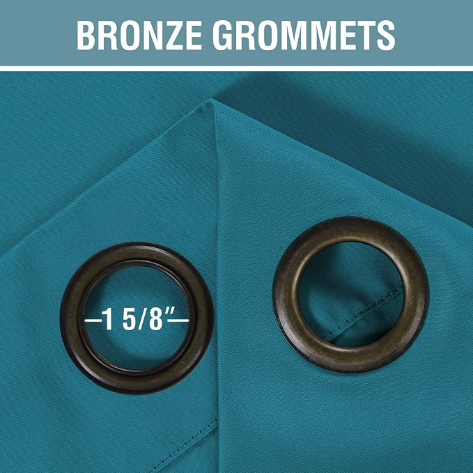 H.VERSAILTEX Blackout Thermal Insulated Living Room Curtains 84 inches Long Kids Boys Room Curtains for Bedroom - Room Darkening Window Treatment Grommet One Panel, Turquoise Blue, 52'W x 84'L