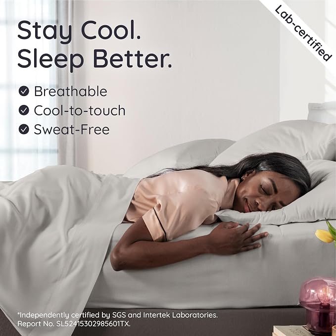 Bambaw California King Sheet Set 4pcs – 100% Viscose Derived from Bamboo Deep Pocket Sheets, Fits Up to 16'' Mattresses, Cooling Bed Sheets California King, Soft Bedsheets (Moonlight Gray)