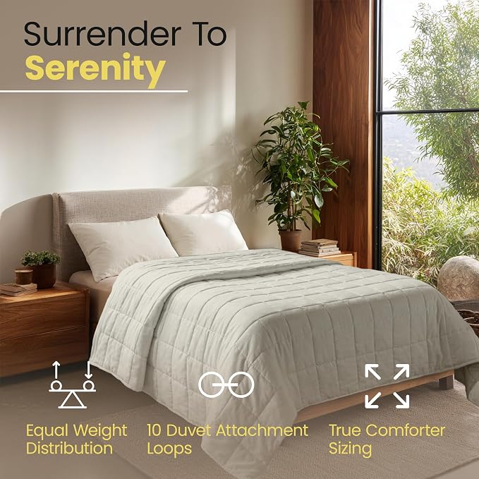 HomeSmart Weighted Blanket Queen Size 50 lb - The Heaviest Weighted Blanket | Deep Grounding Comfort, Oversized Ultra Soft Bedding, Evenly Distributed Weight, Machine Washable, Breathable Fabric
