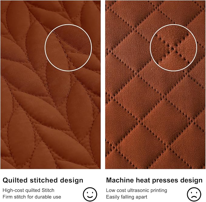 SunStyle Home King Quilt Bedding Set, Lightweight Bedspreads,Brunt Orange | Soft Coverlet With 2 Pillow Shams,Morden Style Quilts for All Season,Suitable for Bed,Couch,Bedroom,Guest Room,106"X96"