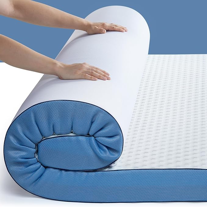 PERLECARE 3 Inch Firm Mattress Topper King Size, Cooling Gel-Infused & Bamboo Charcoal Memory Foam Bed Topper for Pressure Relief, High-Density Mattress Pad with Removable Cover