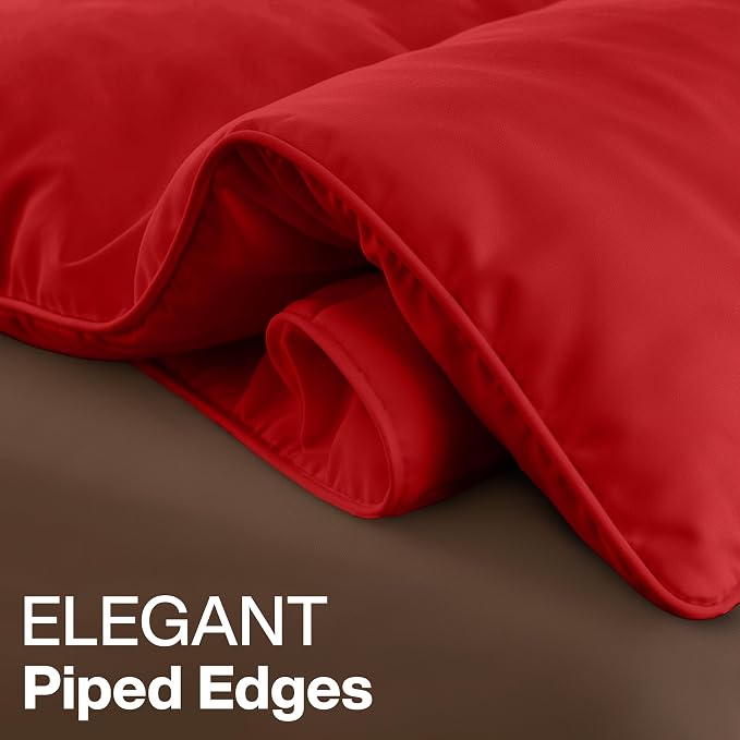 Utopia Bedding Twin Comforter, Duvet Insert, Red, 64 x 88 Inches | Soft and Fluffy Down Alternative Bed Comforter, All Season, Breathable, Corner Tabs, Box Stitched, Durable, Machine Washable