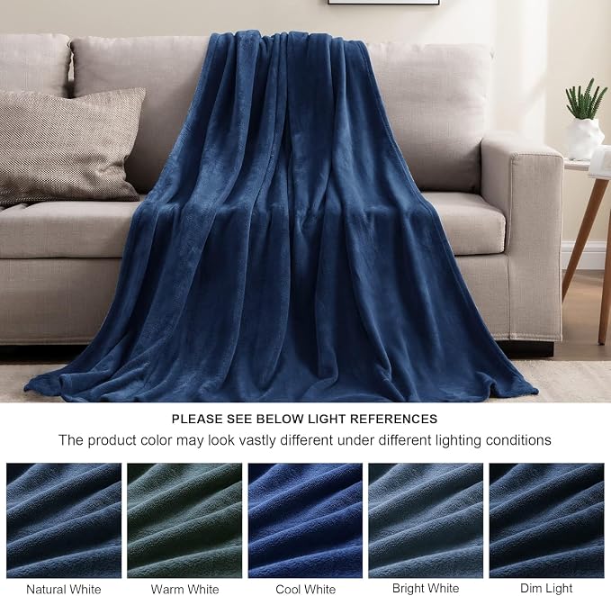 BEDELITE Fleece Blanket Soft Plush Full Bed Blanket Navy 84"x90" | Ultra Soft Fleece, Plush Microfiber, Lightweight Warmth, All Season Comfort, Fade Resistant, Machine Washable, Couch Sofa Bed