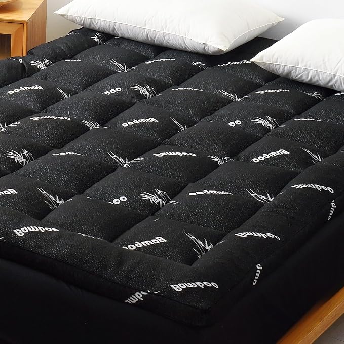 Favorland Mattress Topper King Size - Cooling Extra Thick Breathable Viscose Made from Bamboo Mattress pad - Soft Quilted Fitted Mattress Cover with 900 GSM Down Alternative Fill (8-21”Deep Pocket)