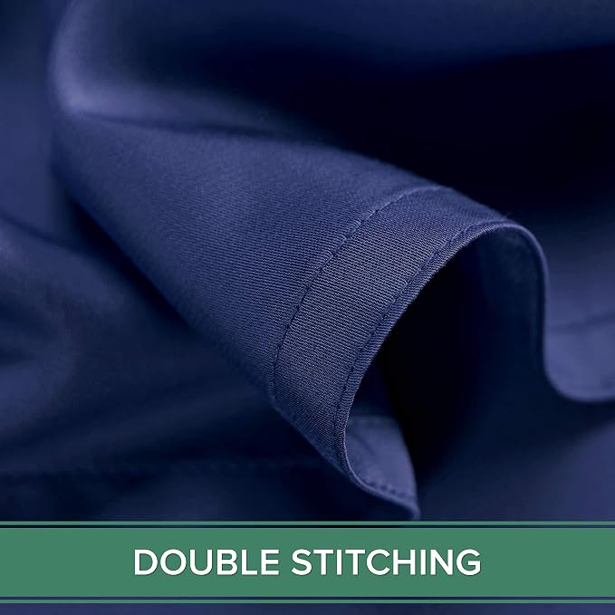 Pure Bamboo Split King Sheets, Genuine 100% Organic Viscose Derived from Bamboo Bed Sheet Set, Soft & Cooling, Double Stitching, 2 Fitted Sheets (Split King, Cobalt Blue)