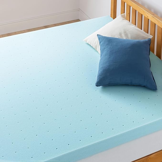 Best Price Mattress 4 Inch Ventilated Memory Foam Mattress Topper, Cooling Gel Infusion, CertiPUR-US Certified, Dorm Essentials, Twin