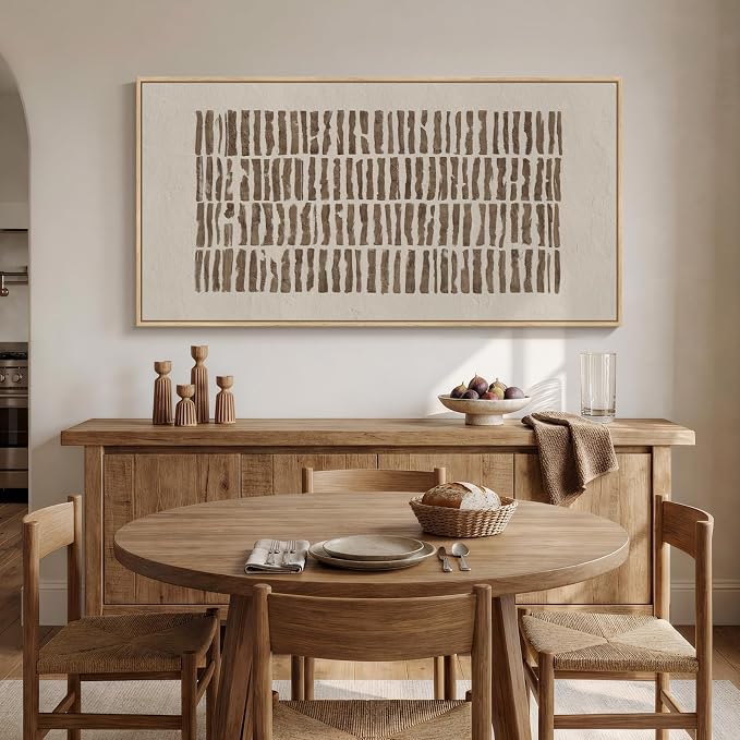 Large Framed Neutral Abstract Wall Art for Living Room, Horizontal 30x60 In | Wabi Sabi beige pictures, Canvas prints, Modern minimalist paintings, Artwork for walls, Wall decor for bedroom dining office