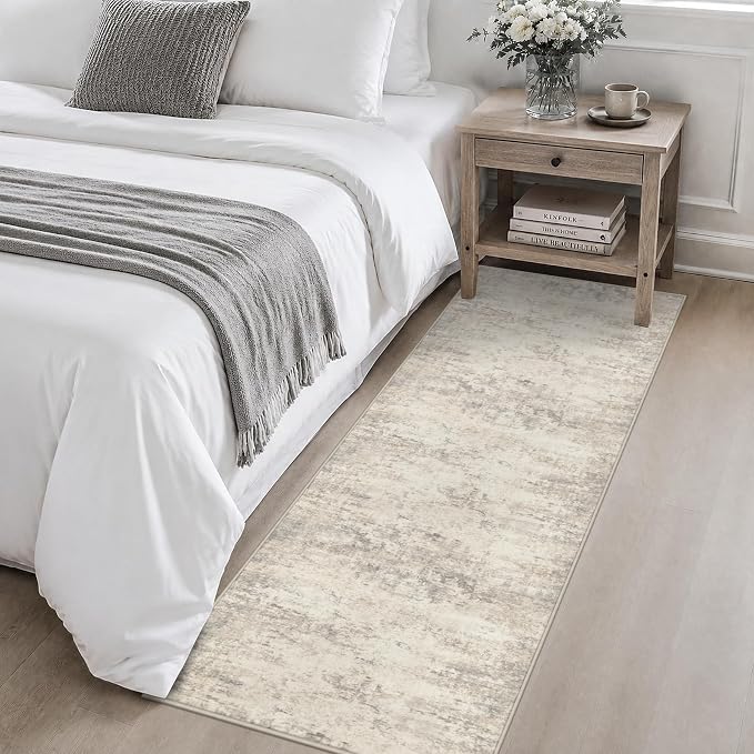 2x6 Washable Runner Rug：Modern Abstract Soft Carpet Brown Beige | For Hallway, Bedroom, Kitchen, Laundry, Bathroom,Door Mat,Modern Abstract,Machine washable,Non-Slip,Stain Resistant,Indoor