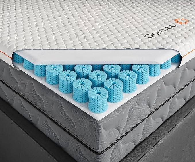 Dormeo Premium California King Breathable Mattress Topper - Octaspring | 3-Zone Octaspring Springs, Relieves Pressure Points For Back Support, Anti-Slip Bottom, Topper Only, Mattress Not Included