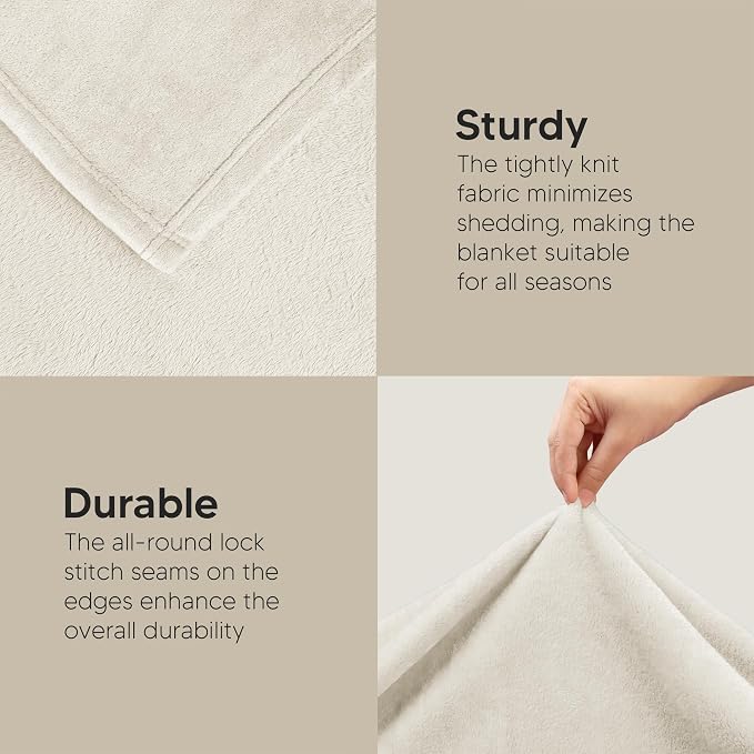 Utopia Bedding Ultra Soft Fleece Bed Blanket Throw Size Linen (50x60 Inch) | Microfiber Plush Warm Lightweight Breathable Cozy Blanket Anti-Static, All Season Use, Gift for Women and Men