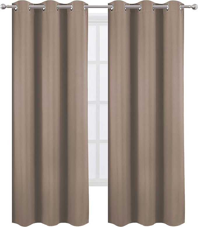 Cappuccino Thermal Blackout Curtains/42 x 95 Inch/Set of 2 Panels Room Darkening Curtains for Bedroom