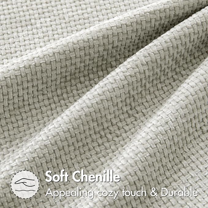 MIULEE Decorative Couch Throw Pillow Covers 20x20 Inch Grey-White 2 Pack | Modern Boho Accent, Soft Chenille Pillow Covers, Farmhouse Cushion Cases for Home Decor Bed Sofa Living Room