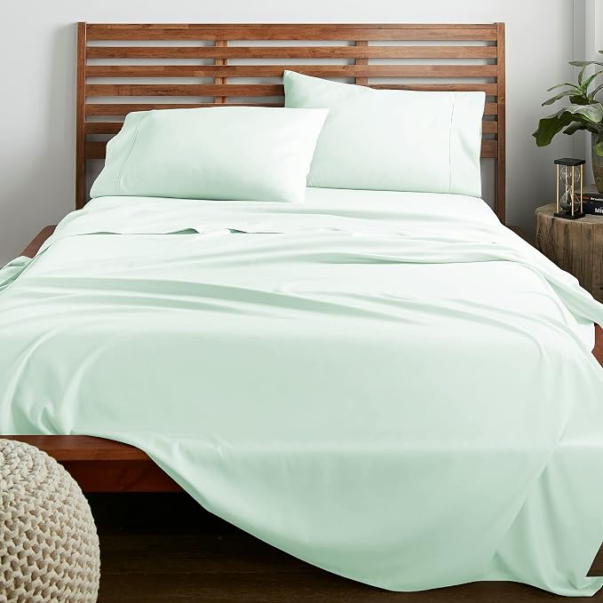 American Home Collection Twin Sheet Set - Ultra-Soft Microfiber 15-Inch Deep Pocket - Wrinkle Free and Fade Resistant (Mint Green)
