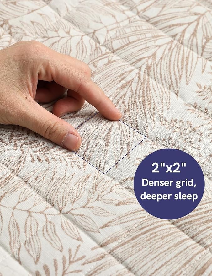 YnM 12lbs Weighted Blanket for Adults, Linen Heavy Bed Throw Blanket with Cooling Glass Beads for All Season Use, Ideal for ~110lbs (48x72 Inches, Twin/Full, Palm Tree)
