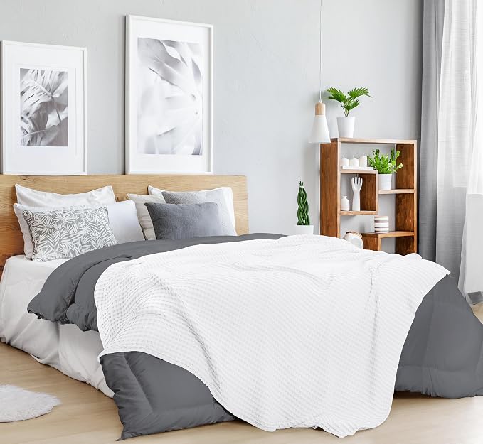 Utopia Bedding 100% Cotton Waffle Blanket Queen Size White, 90x90 Inch | Lightweight Breathable Cozy Summer Bed Blanket Home Decor Gift for Women and Men