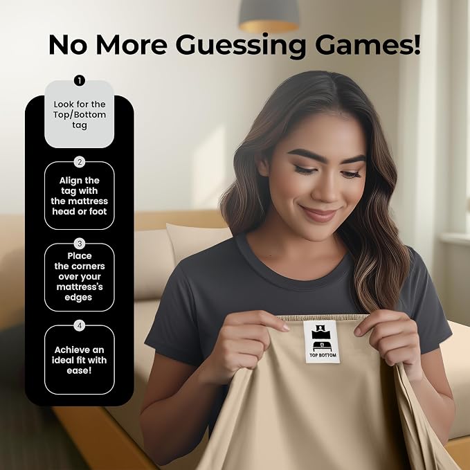 Pack of 2 Queen Fitted Sheet, Fits Up to 16 Inch Deep Pocket, Beige | Hotel Comfort, Cooling & Breathable Cotton like Polyester, Easy Fit, Wrinkle & Fade Resistant, Snug Fit, Easy Care, Oeko-Tex