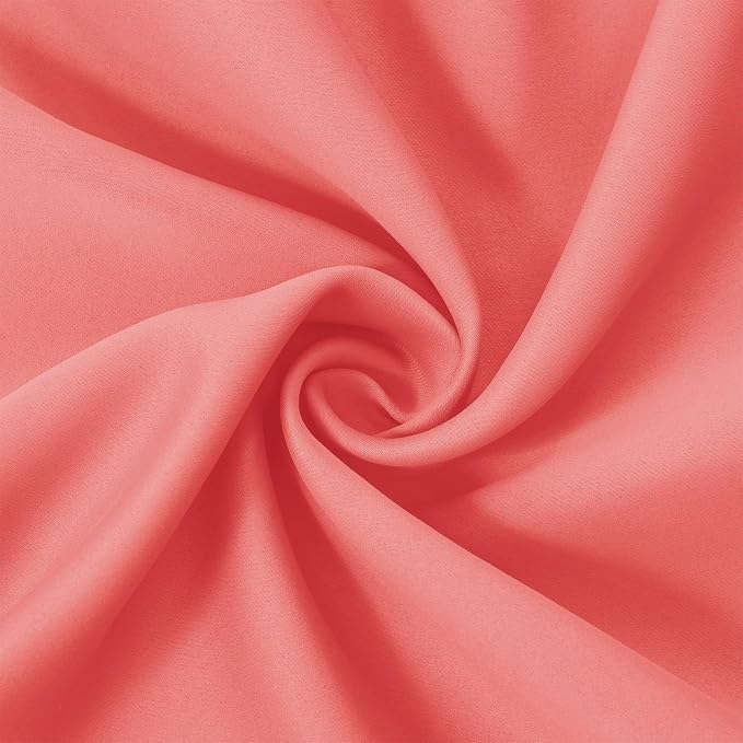 Coral Blackout Curtains 66 x 63 Inch Length/Set of 2 Curtain Panels/Thermal Insulated Room Darkening Blackout Curtains for Bedroom