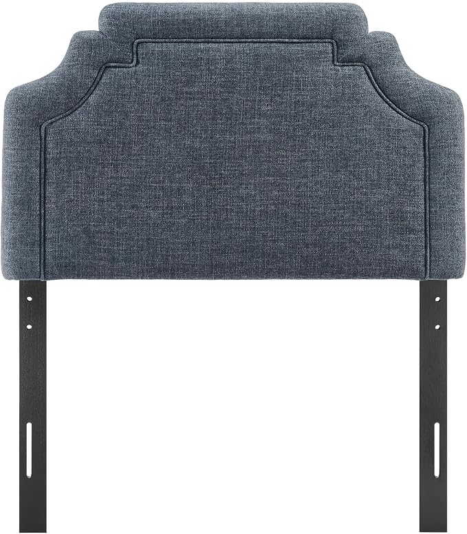 Modway Magnolia Twin Size Upholstered Fabric Headboard in Slate Blue - Padded Cushioned Headboard with Woven Heathered Upholstery and Adjustable Mounting Positions