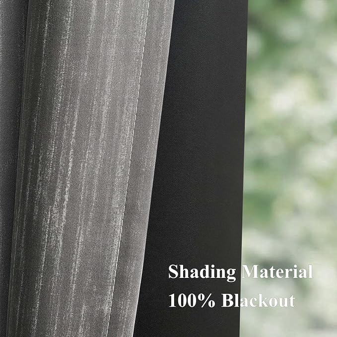 MIULEE Grey and Greyish White Ombre Blackout Curtains 52Wx84L Set of 2 | Full Room Darkening,Thermal Insulated,84 Inch Long,Grommet Drapes for Bedroom/Living Room,Modern Window Treatments