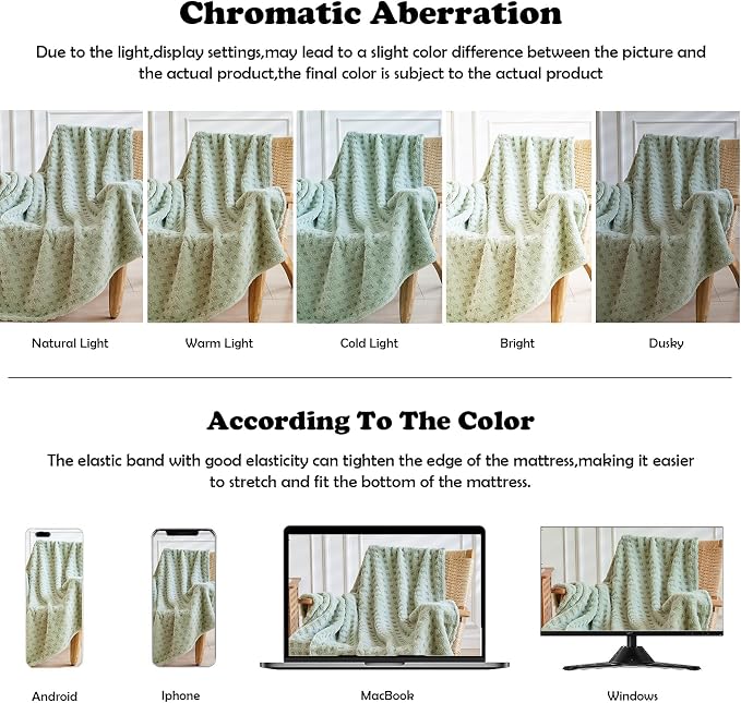 NEWCOSPLAY 3D Checkered Flannel Queen Blanket, Sage Green, 90"x90" | Super Soft Cute Lightweight Decorative Premium Silky Fleece Blanket for Couch Sofa Bed, Gift for Women Men, All Season Use