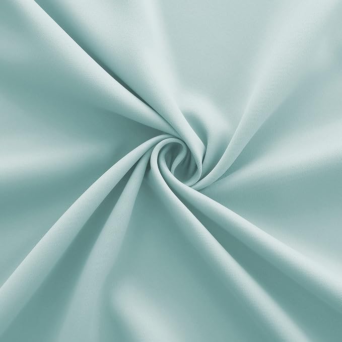 KOUFALL 52x90 Inch Length Aqua Blackout Curtains for Living Room Bedroom