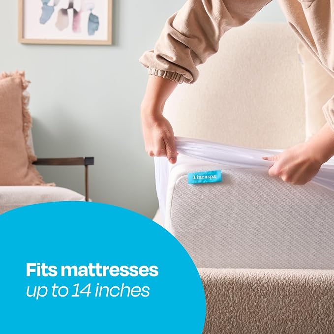 Linenspa Waterproof Mattress Protector — Breathable, Noiseless, Full