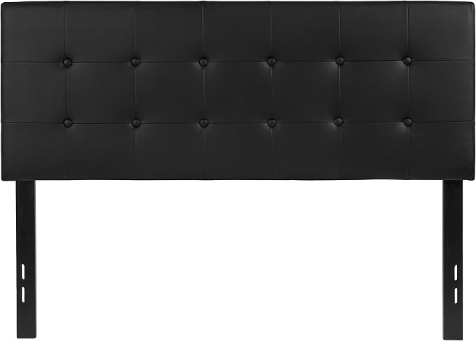 Flash Furniture Full Tufted Vinyl Headboard, Black | Adjustable Height, Easy Install, Bedroom Decor